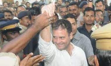 ചന്ദനം ചാര്‍ത്തി, പൊന്നാട അണിച്ച് രാഹുലിന് വന്‍വരവേല്‍പ്പ്