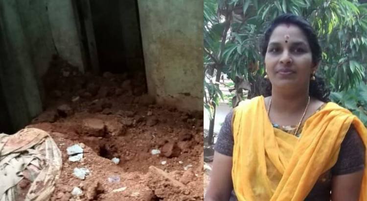 കോങ്ങാട് കുണ്ടുവംപാടത്ത് വീടിടിഞ്ഞ് വീണ് വീട്ടമ്മ മരിച്ചു